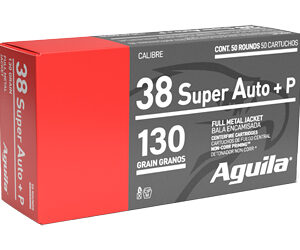 Aguila Handgun Ammunition .38 Super Auto+P 130 gr FMJ 1220 fps 50/ct