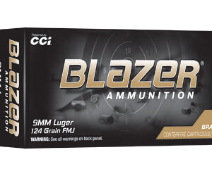 BLAZER 9MM 124GR FMJ 100RD TRAY 100/
