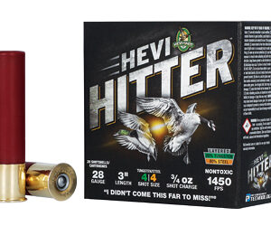 HEVI-Shot HEVI-Hitter Tungsten/Steel Shotshells 28ga 3" 3/4oz 1450 fps #4 25/ct