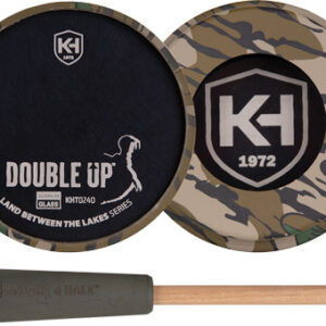 Knight & Hale Double Up Aluminum/Glass Pot Turkey Call LBTL Series Mossy Oak Greenleaf