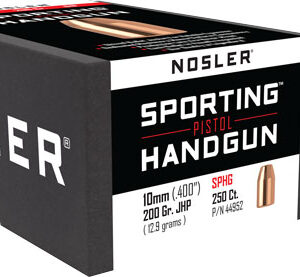Nosler Sporting Handgun Pistol Bullets 10mm .400" 200 gr JHP 250/ct