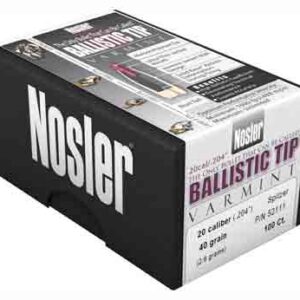 Nosler Ballistic Tip Varmint Rifle Bullets .204 cal .204" 40 gr SPITZ 100/ct