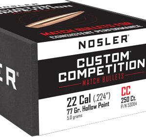 Nosler Custom Competition Rifle Bullets .22 cal .224" 77 gr HPBT 250/ct