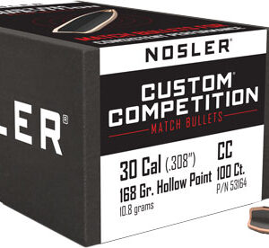 Nosler Custom Competition Rifle Bullets .30 cal .308" 168 gr HPBT 100/ct