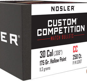 Nosler Custom Competition Rifle Bullets .30 cal .308" 175 gr HPBT 250/ct