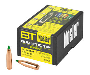 Nosler Ballistic Tip Hunting Rifle Bullets .30 cal .308" 180 gr SBT-BTIP 50/ct