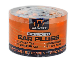 Walker's Corded Foam Ear Plugs 32dB Jar 50/ct