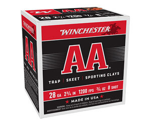 Winchester AA Target 28 ga 2-3/4" 2 dr 3/4 oz #8 25/ct