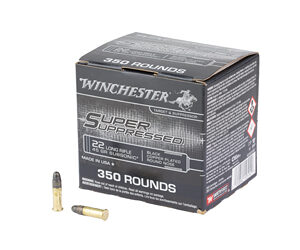 Winchester Super Suppressed Subsonic Rimfire Ammunition .22 LR 45gr CPRN 1090 fps 350/ct