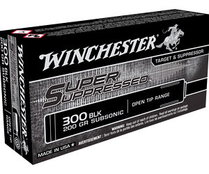 Winchester Super Suppressed Rifle Ammunition .300 AAC Blackout 200gr FMJOT 1060 fps 20/ct