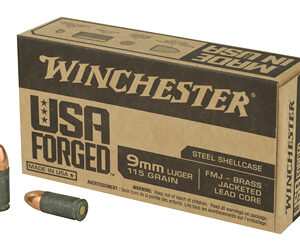 Winchester USA Forged- Steel Case Handgun Ammunition 9mm Luger 115 gr. FMJ 1190 fps 50/ct